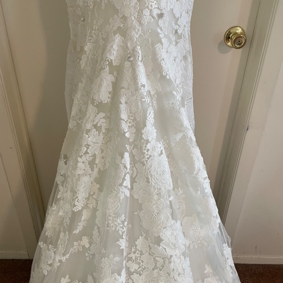 Pronovias RUA Wedding Gown: professionally cleaned,mermaid, sheer back. Size 12 - Picture 10 of 15